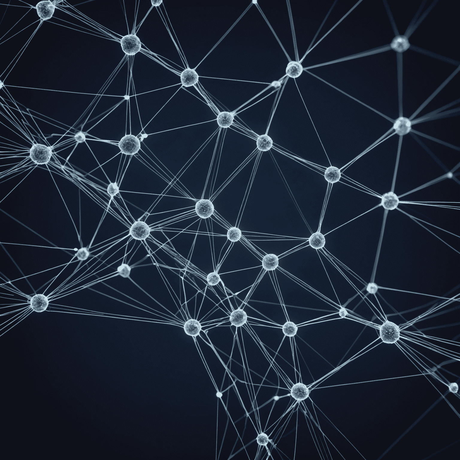 Rappresentazione visiva di reti neurali e modelli di IA generativa, con linee luminose che si interconnettono su sfondo blu scuro, simboleggiando la complessità e la potenza dell'intelligenza artificiale